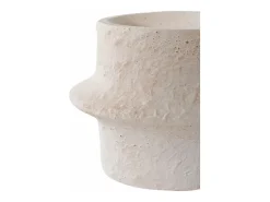 2 candelabros cilíndricos en cemento blanco