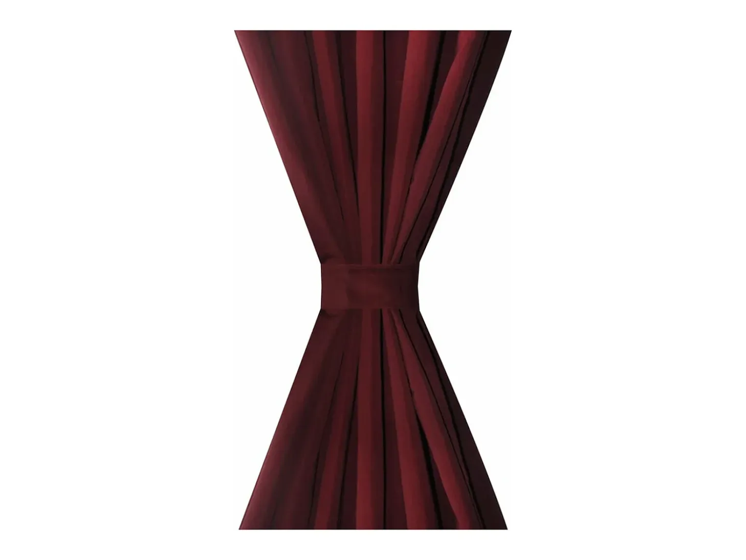 2 cortinas micro-satinadas con trabillas color burdeos, 140 x 245 cm ES710034