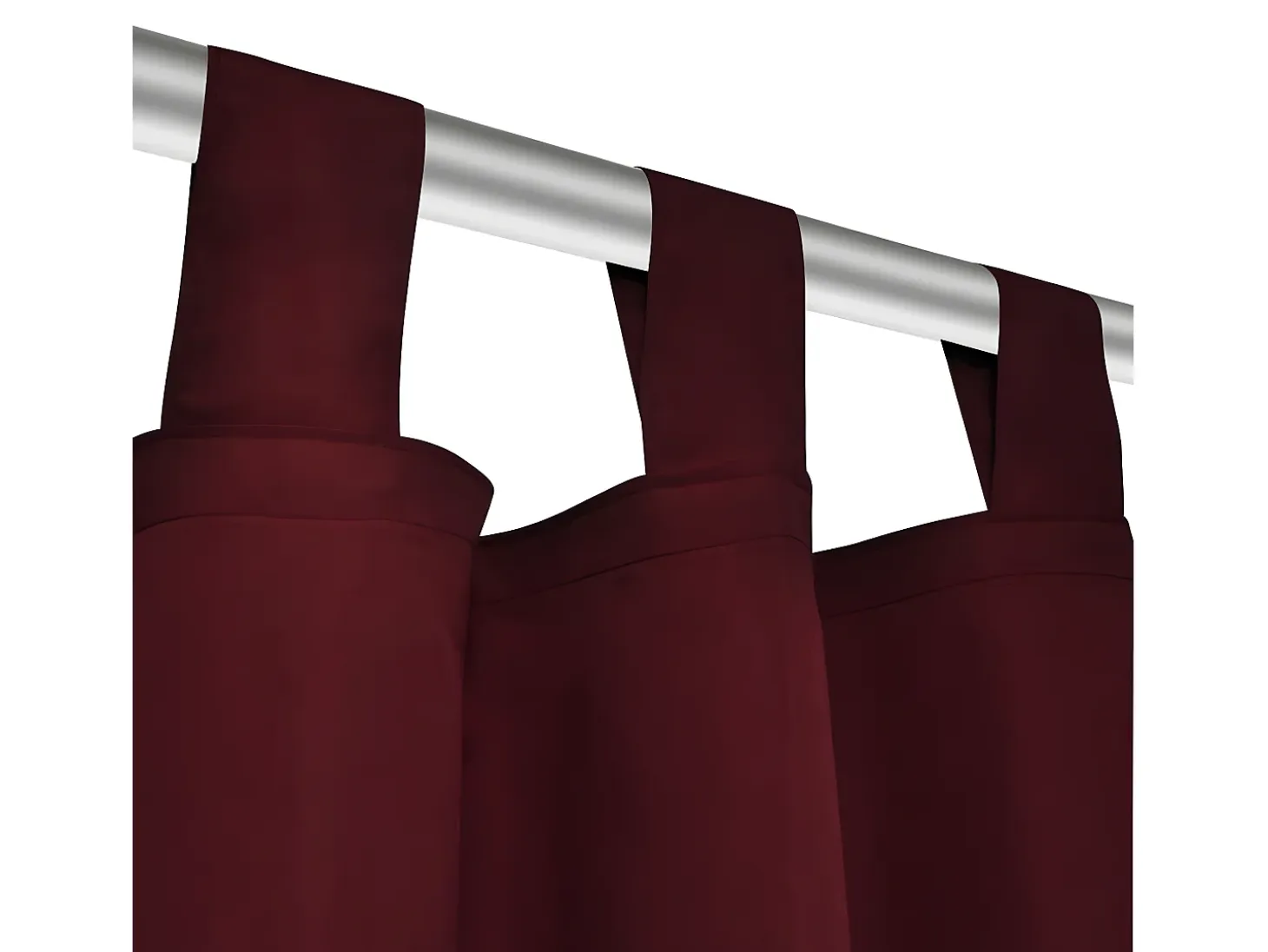 2 cortinas micro-satinadas con trabillas color burdeos, 140 x 245 cm ES710034