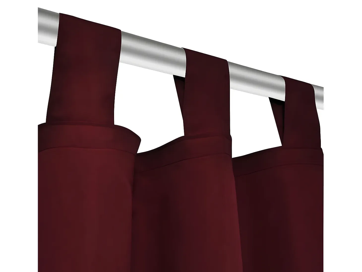 2 cortinas micro-satinadas con trabillas color burdeos, 140 x 225 cm ES242408