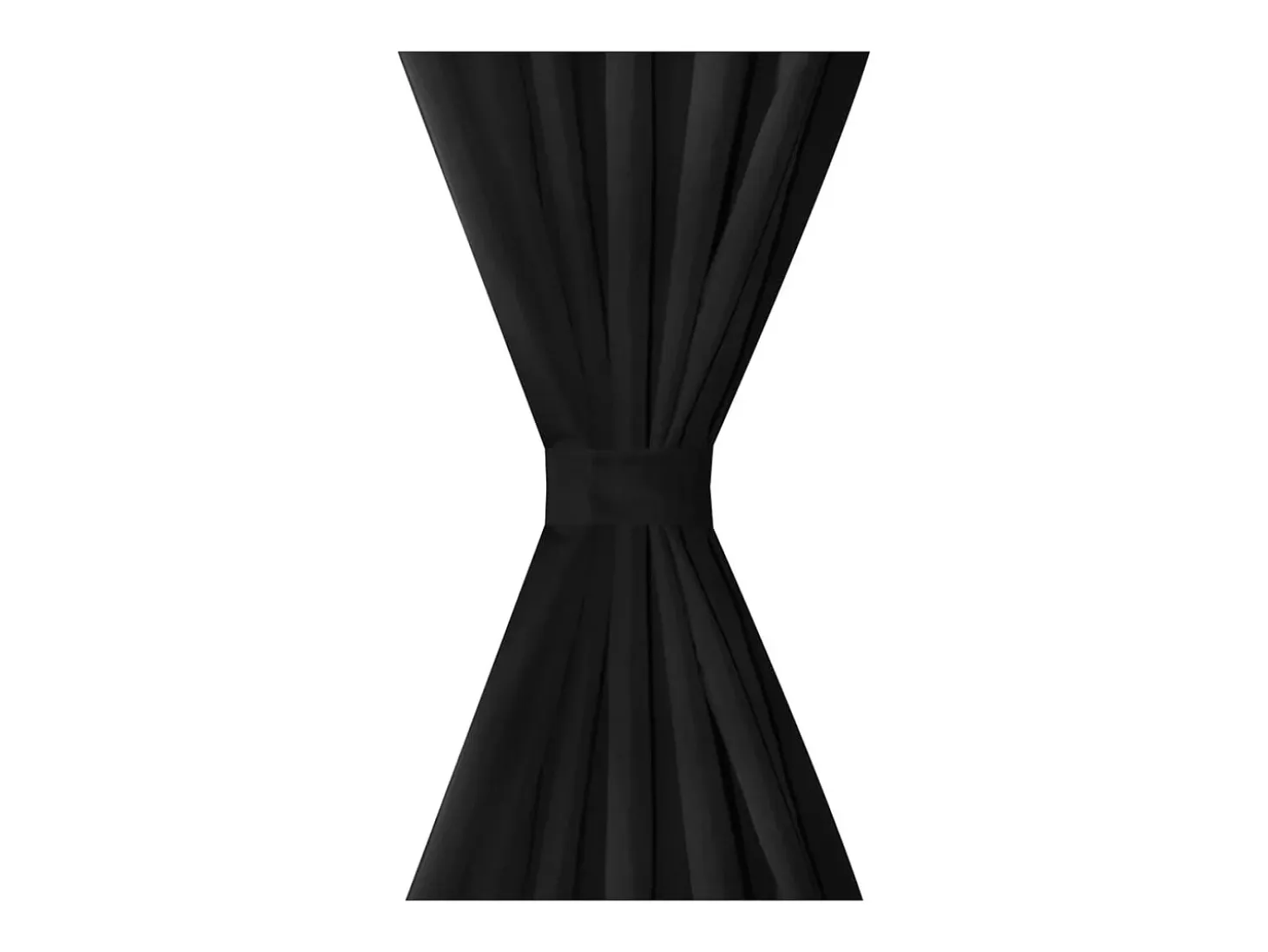 2 cortinas negras micro-satinadas con trabillas, 140 x 225 cm ES649624