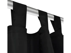 2 cortinas negras micro-satinadas con trabillas, 140 x 175 cm ES117286