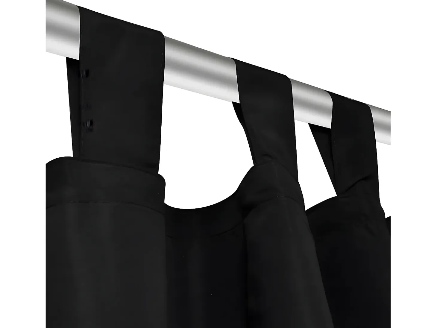 2 cortinas negras micro-satinadas con trabillas, 140 x 175 cm ES117286