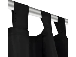 2 cortinas negras micro-satinadas con trabillas, 140 x 245 cm ES359441