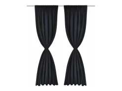 2 cortinas negras oscuras con jaretas, blackout 135 x 245 cm ES866848