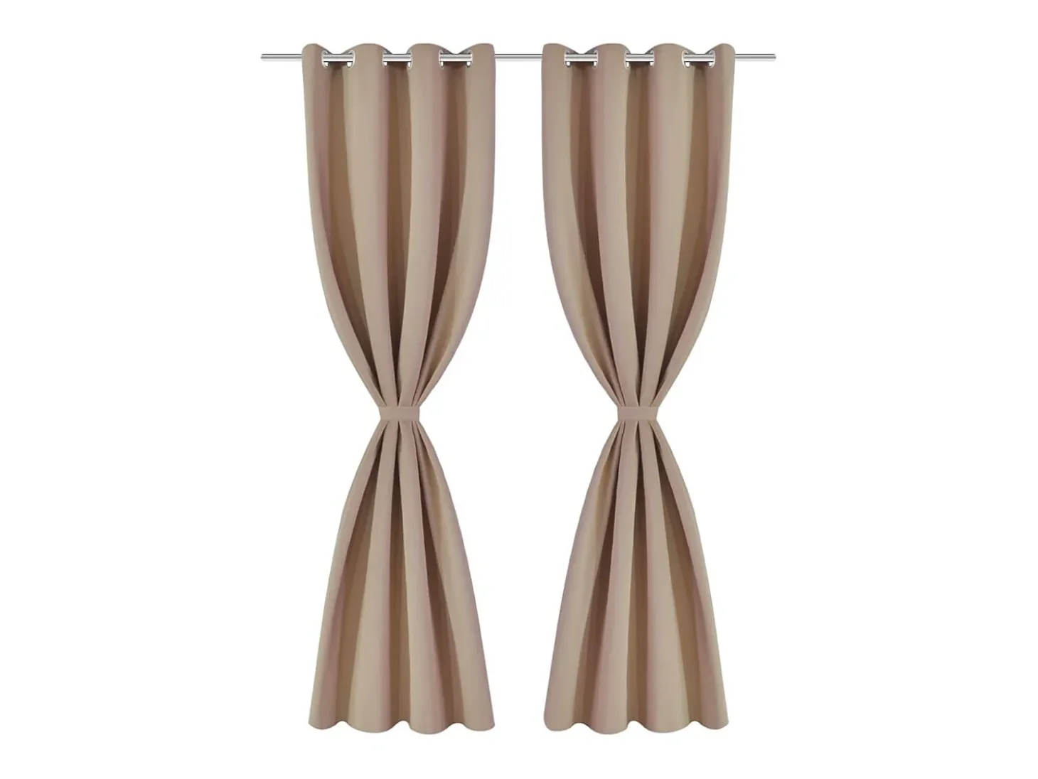 2 cortinas oscurecedoras con anillas blanco crema blackout 135x245cm ES754878
