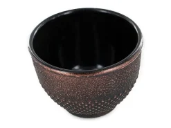 4 vasos de hierro fundido negro y bronce 0,15 L