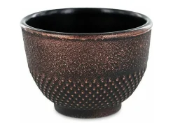 4 vasos de hierro fundido negro y bronce 0,15 L
