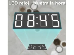AICA espejo 120 x 70 cm,rectangular,con función antivaho,Bluetooth，lupa 3x,reloj led, espejo con luz de 3 colores,brillo ajustable,función de memoria agapada