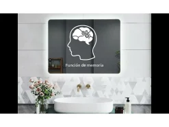 AICA Espejo de baño con luz LED,100 x 60 cm,luz led+ brillo ajustable+ función de memoria agapada