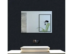 AICA Espejo de baño con luz LED,70 x 50 cm,luz led+ antivaho+ brillo ajustable+ función de memoria agapada