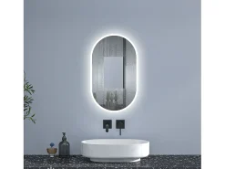 Aica Espejo de baño LED 450 x 750 mm, ovalado, antivaho, luminosidad regulable