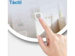 Aica Espejo de baño LED 45 x 90 cm, ovalado, antivaho, luminosidad regulable