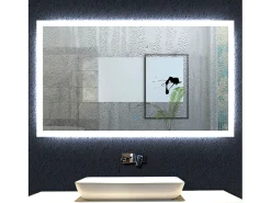 Aica Espejo de baño LED 120×70cm,antivaho,interruptor táctil