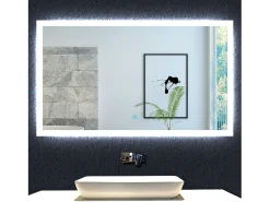 Aica Espejo de baño LED 120×70cm,antivaho,interruptor táctil