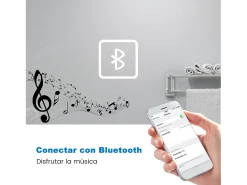 Aica Espejo de baño LED 120×70cm,Bluetooth,antivaho