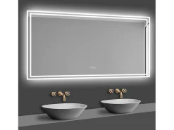 Aica Espejo de baño LED 160×80cm,Bluetooth,Antivaho