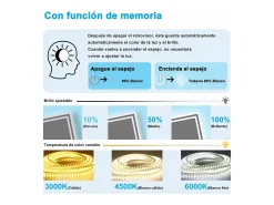 Aica Espejo de baño LED 160×80cm,Bluetooth,Antivaho