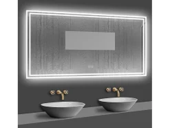Aica Espejo de baño LED 160×80cm,Bluetooth,Antivaho