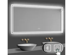 Aica Espejo de baño LED 160×80cm,Bluetooth,Antivaho