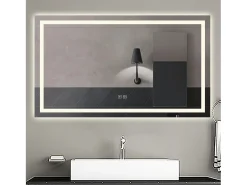 Aica Espejo de baño LED 120×70cm,Bluetooth,Regulación continua,Antivaho