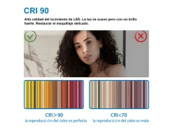 Aica Espejo de baño LED 80×60cm,Bluetooth,Antivaho