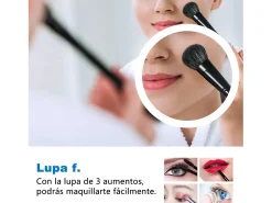 Aica Espejo de baño LED 80×60cm,Bluetooth,3×lupa