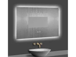 Aica Espejo de baño LED 80×60cm, antivaho, temperatura de tres colores regulable, función memoria