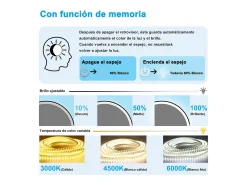 Aica Espejo de baño redondo LED 60cm con marco, antivaho, luminosidad regulable