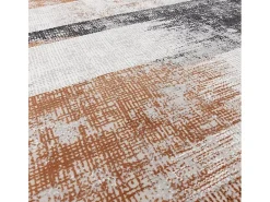 Alfombra abstracta - 120x170cm - naranja, crema, negro - Kuza Lines