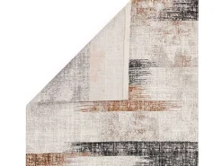 Alfombra abstracta - 120x170cm - naranja, crema, negro - Kuza Lines