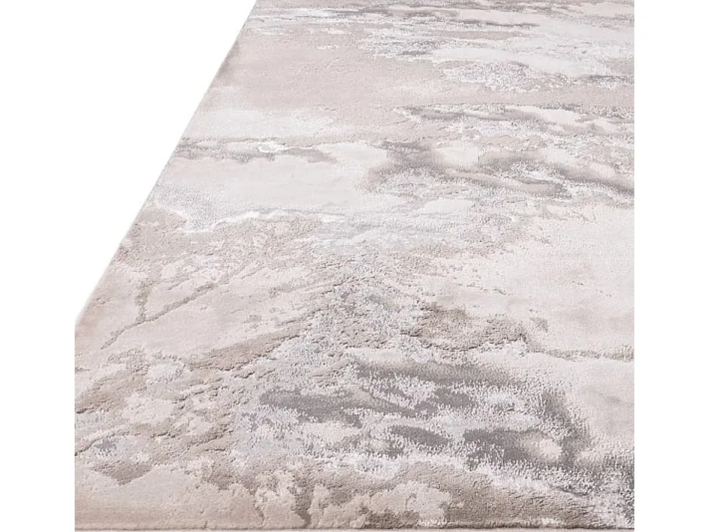 Alfombra abstracta - 120x170cm - plata, crema, gris - Aurora Cloud