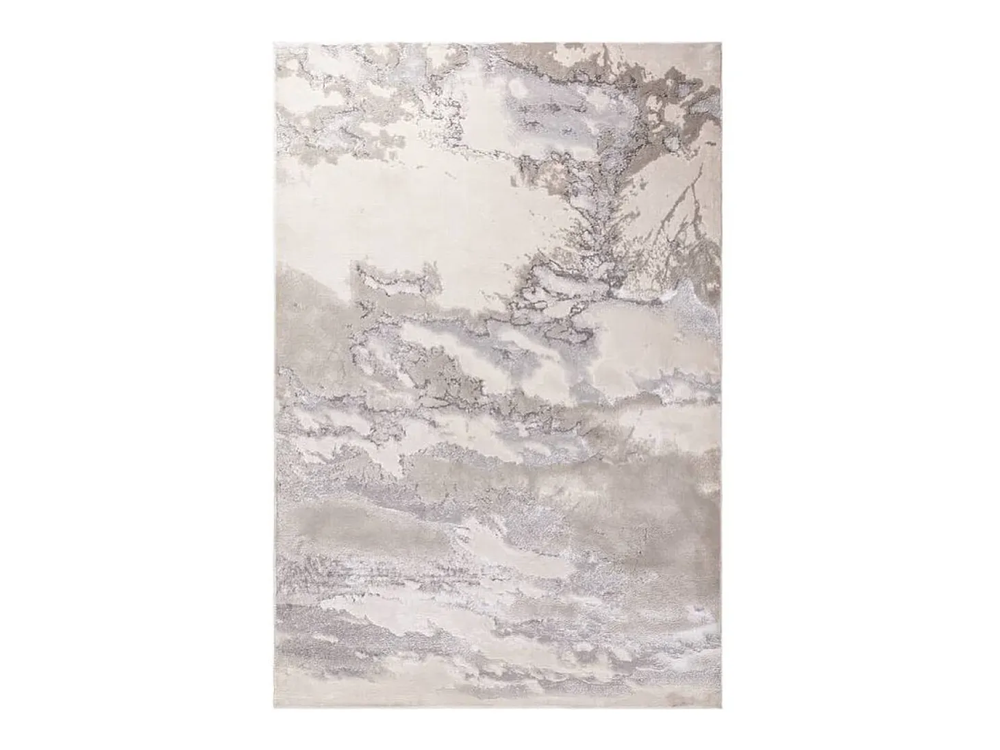 Alfombra abstracta - 120x170cm - plata, crema, gris - Aurora Cloud