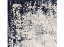 Alfombra abstracta - 120x170cm - azul marino, crema - Kuza Border