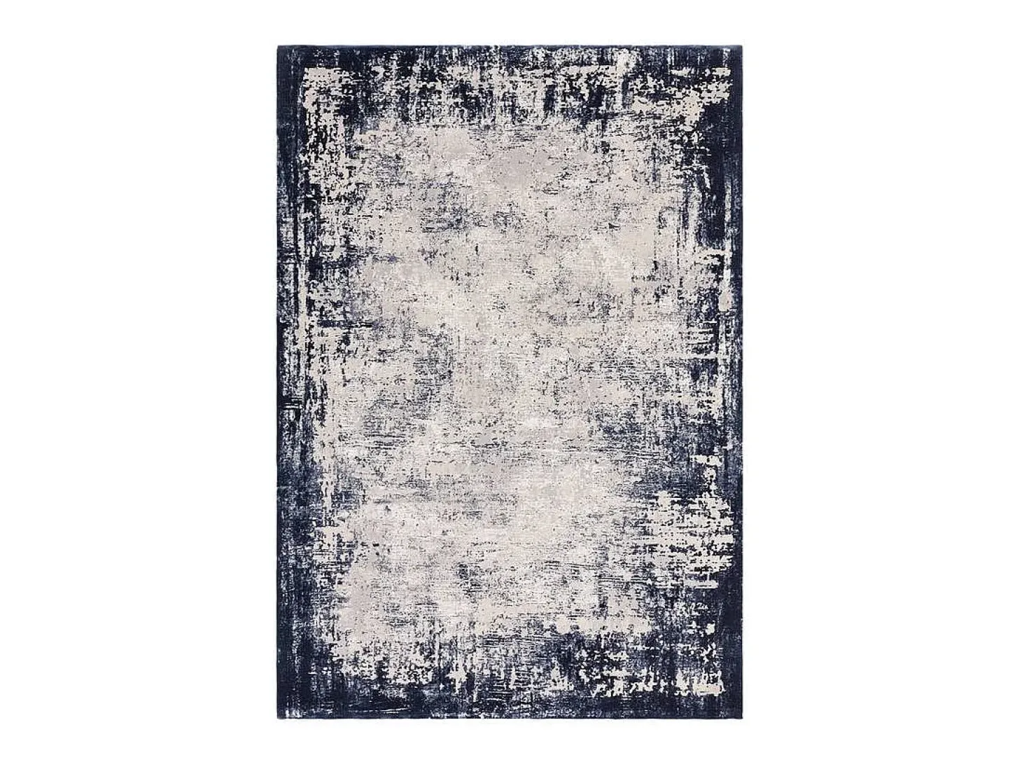 Alfombra abstracta - 120x170cm - azul marino, crema - Kuza Border