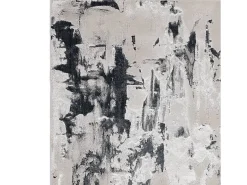 Alfombra abstracta - 160x230cm - plata, crema, blanco, gris - Aurora Glacier