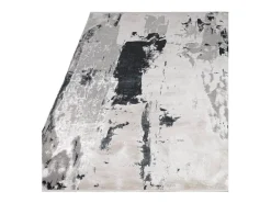 Alfombra abstracta - 160x230cm - plata, crema, blanco, gris - Aurora Glacier