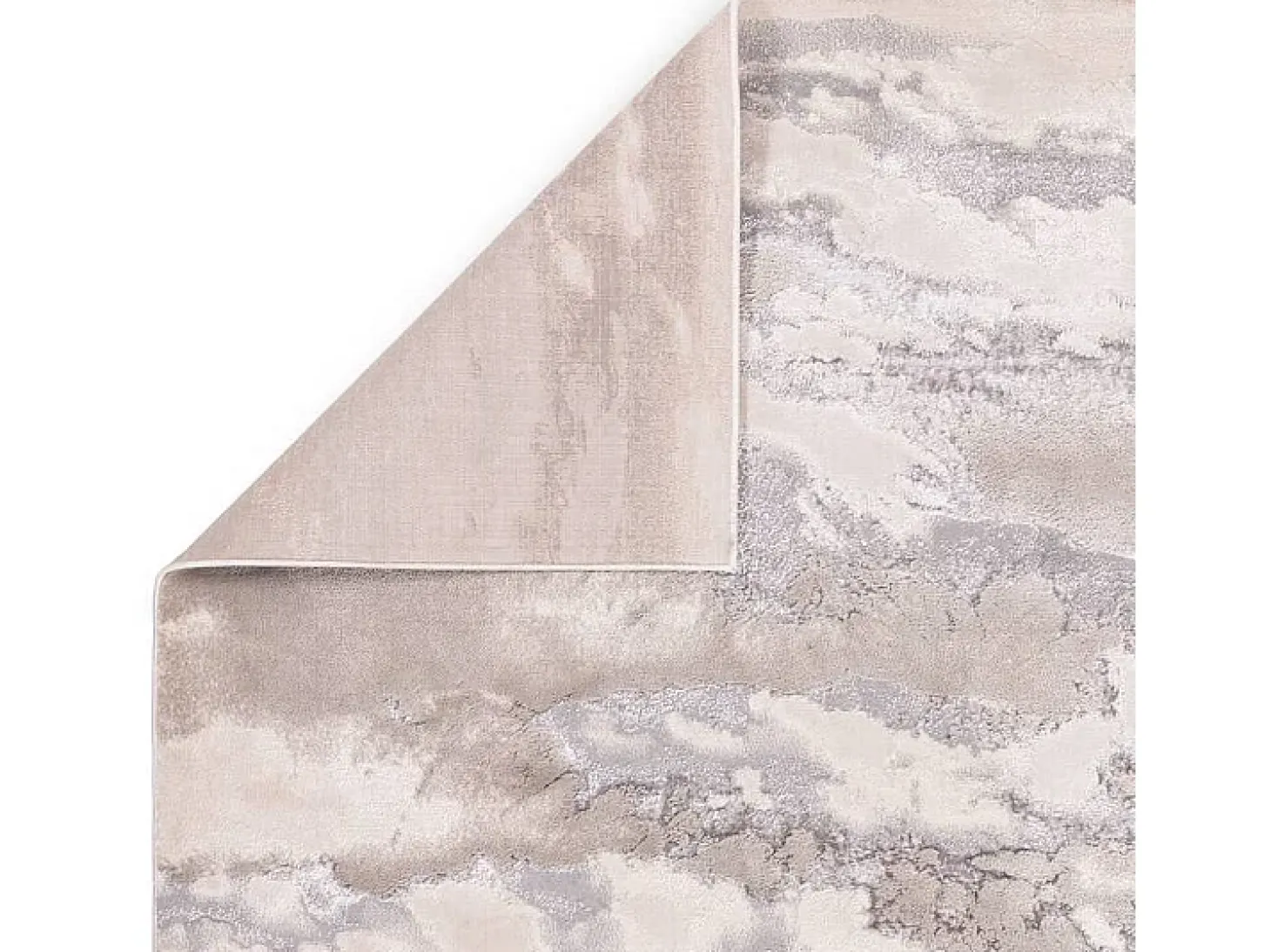 Alfombra abstracta - 160x230cm - plata, crema, gris - Aurora Cloud