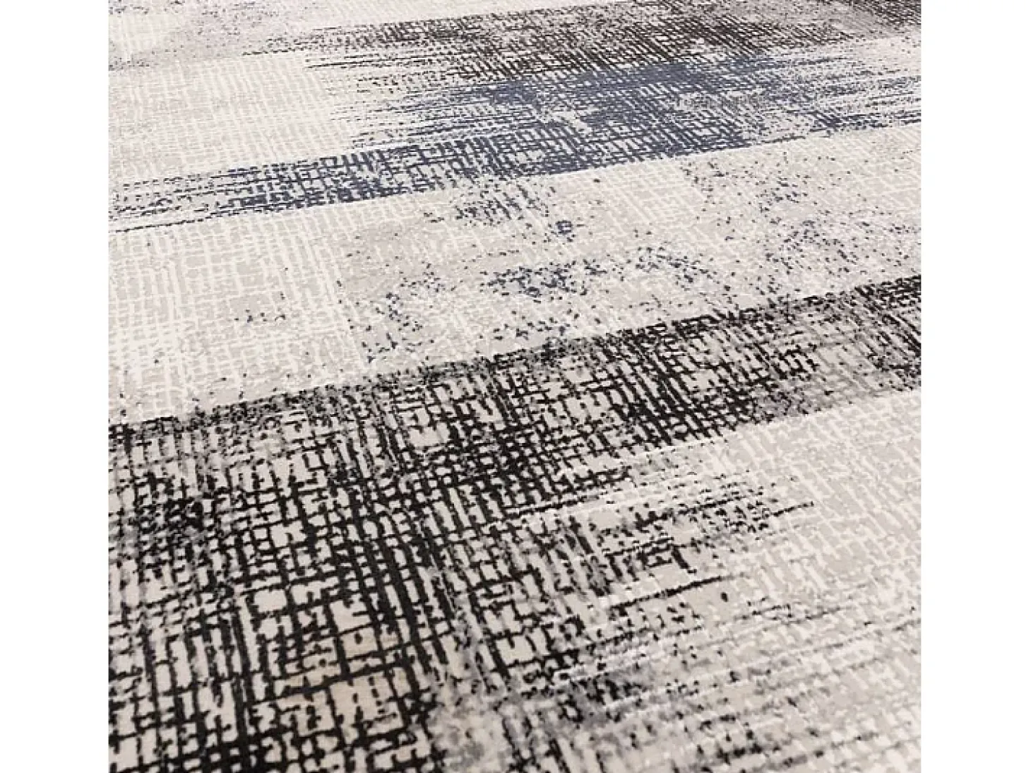 Alfombra abstracta - 200x290cm - azul marino, crema, negro - Kuza Lines