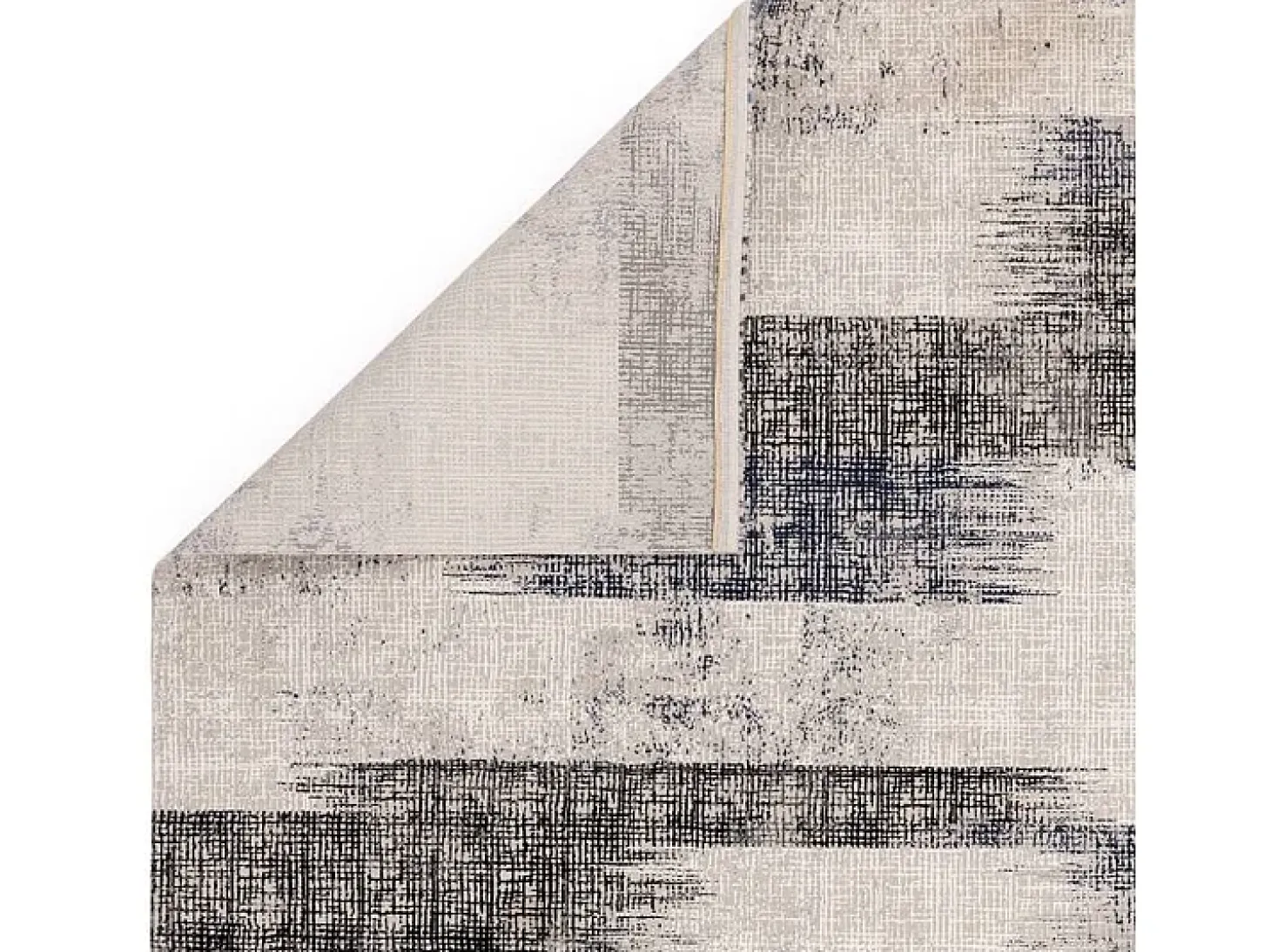 Alfombra abstracta - 200x290cm - azul marino, crema, negro - Kuza Lines