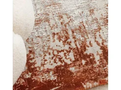 Alfombra abstracta - 200x290cm - naranja, crema - Kuza Border