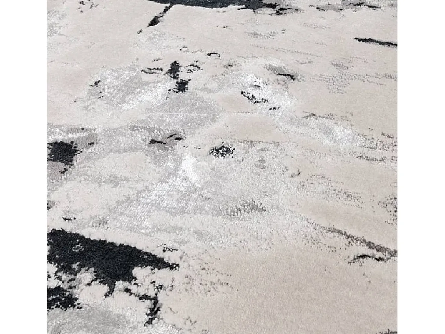 Alfombra abstracta - 200x290cm - plata, crema, blanco, gris - Aurora Glacier