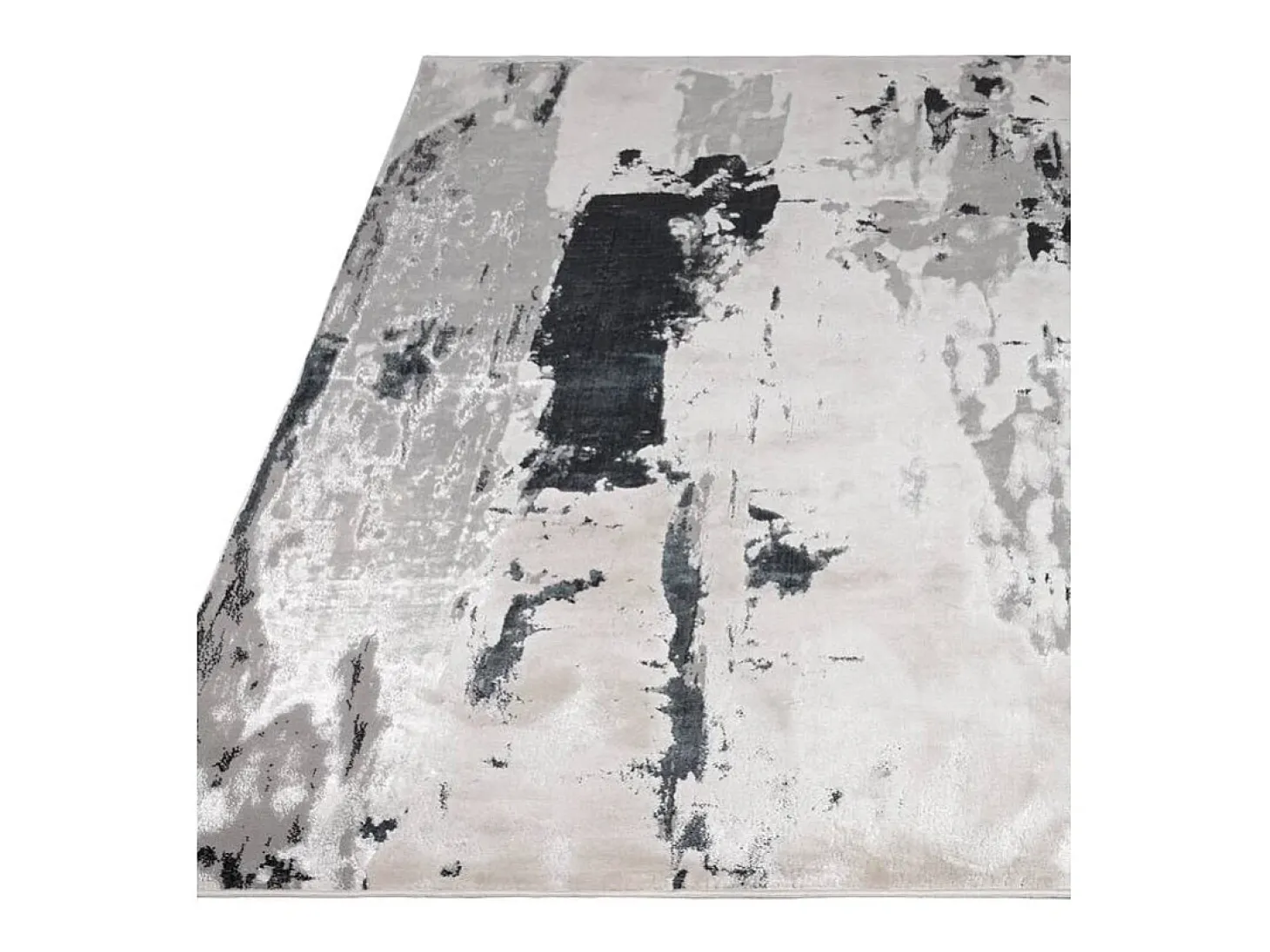 Alfombra abstracta - 200x290cm - plata, crema, blanco, gris - Aurora Glacier