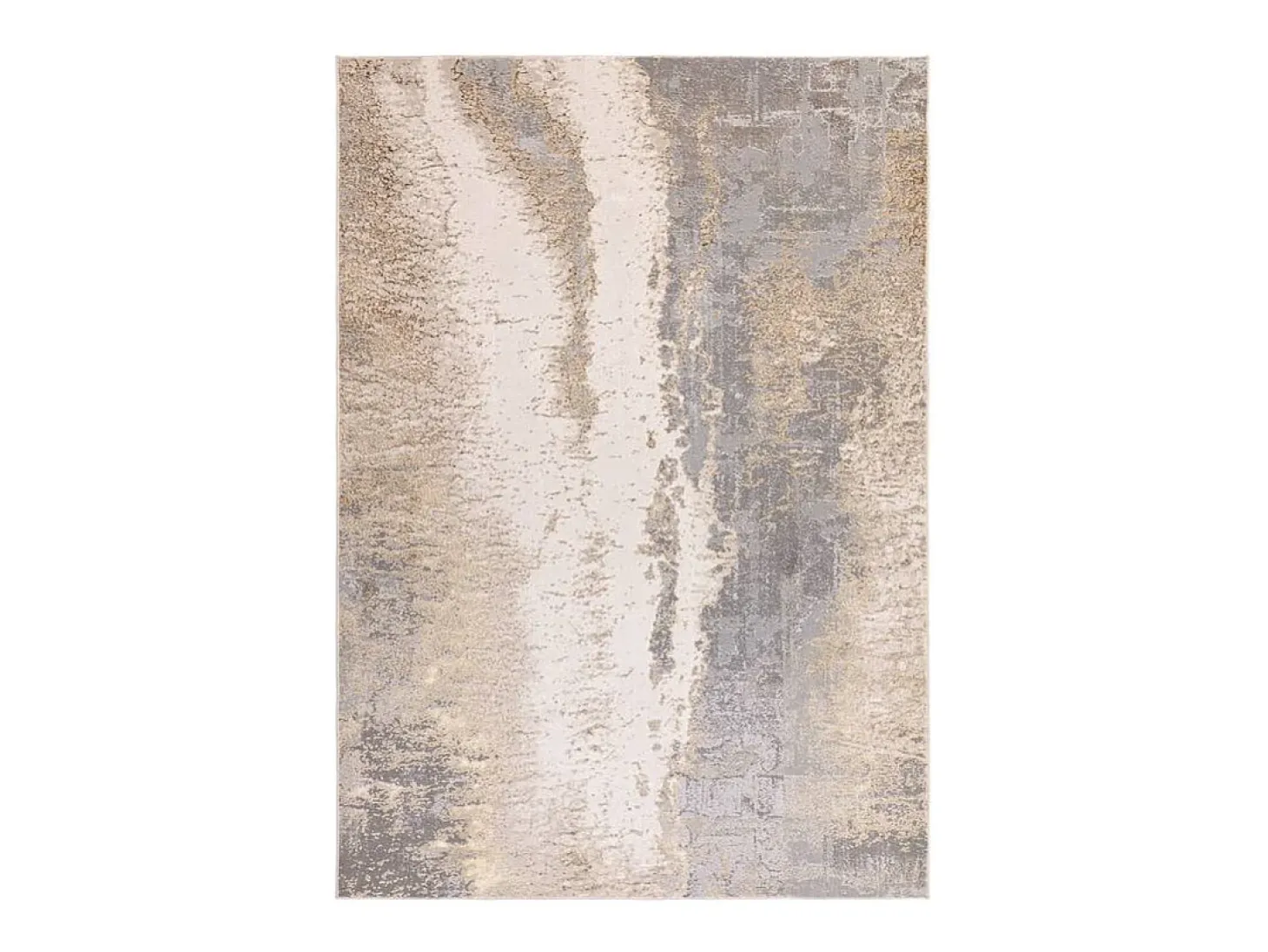 Alfombra abstracta - 160x230cm - oro, gris, beige - Aurora Cliff