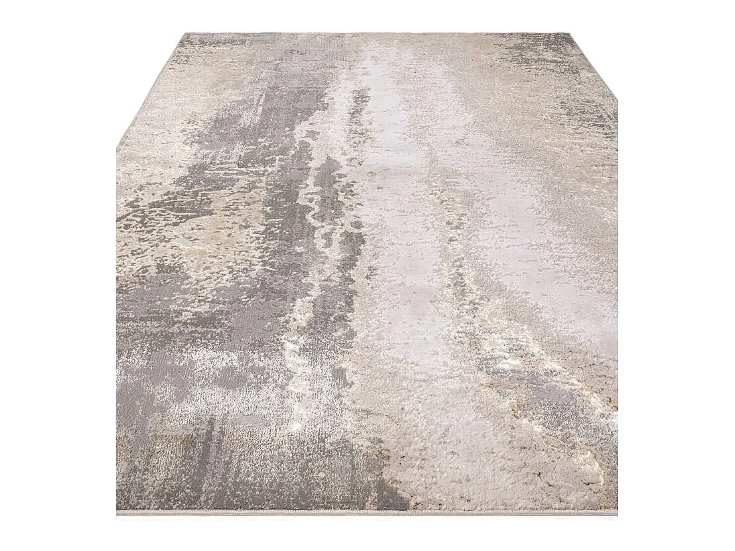 Alfombra abstracta - 160x230cm - oro, gris, beige - Aurora Cliff