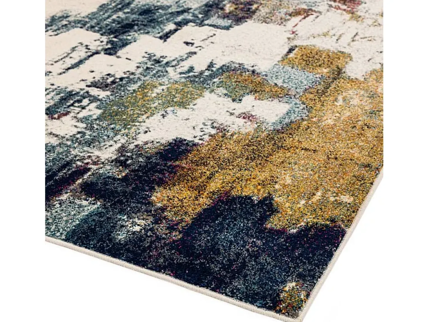 Alfombra abstracta multicolor - 200x290cm - amarillo, azul, crema, burdeos - Nova Abstract