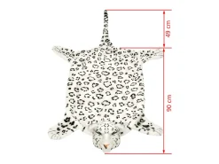 Alfombra afelpada de leopardo 139 cm blanco ES47204