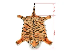 Alfombra afelpada de tigre 144 cm marrón