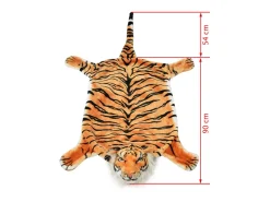 Alfombra afelpada de tigre 144 cm marrón ES46073