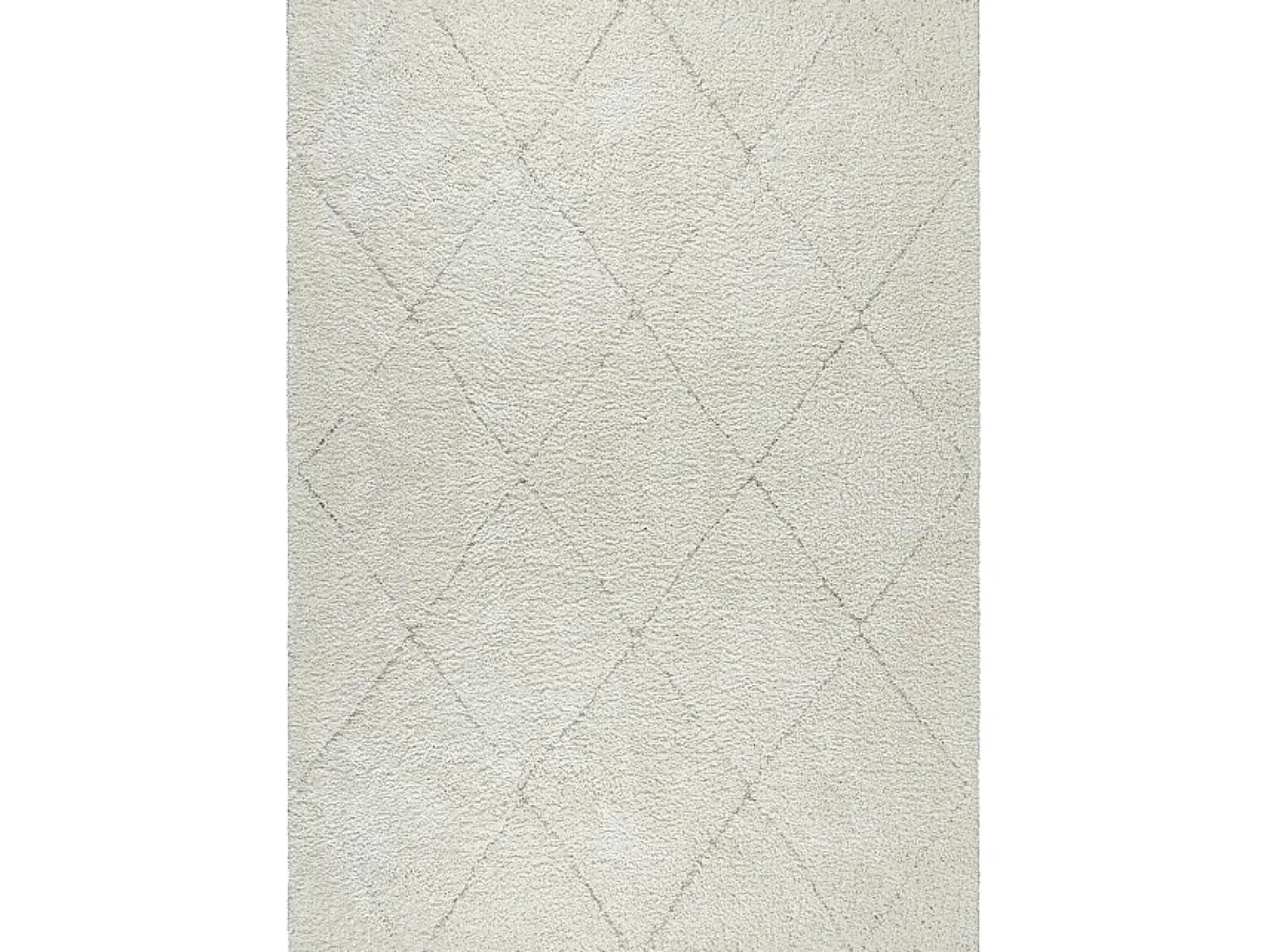 Alfombra Bahar Shaggy patrón rombos, crema, 200 x 290 cm